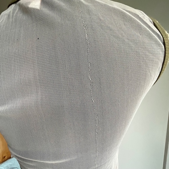 Beaded Sheer Naked Back Sleeveless Top Paisley Jewel Tones - Picture 5 of 10